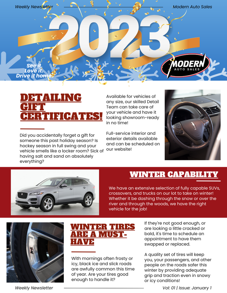 Modern Auto Weekly Newsletter - January 1
