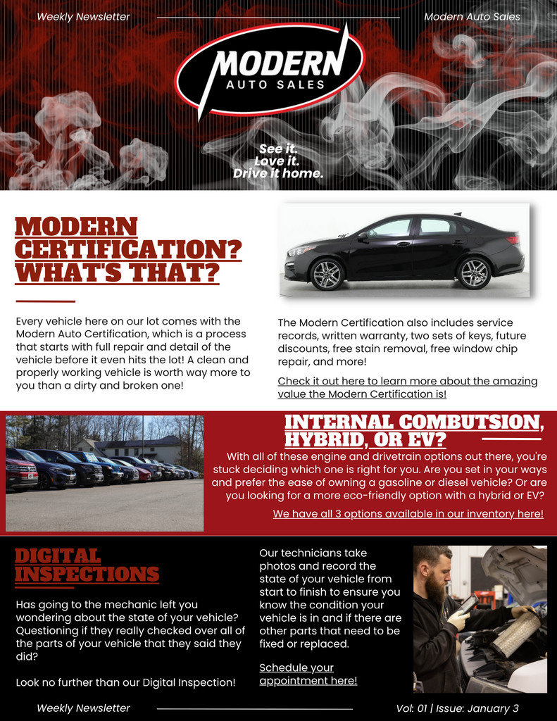 Modern Auto Newsletter - January 3