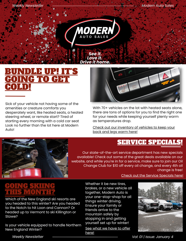 Modern Auto Weekly Newsletter - January 4