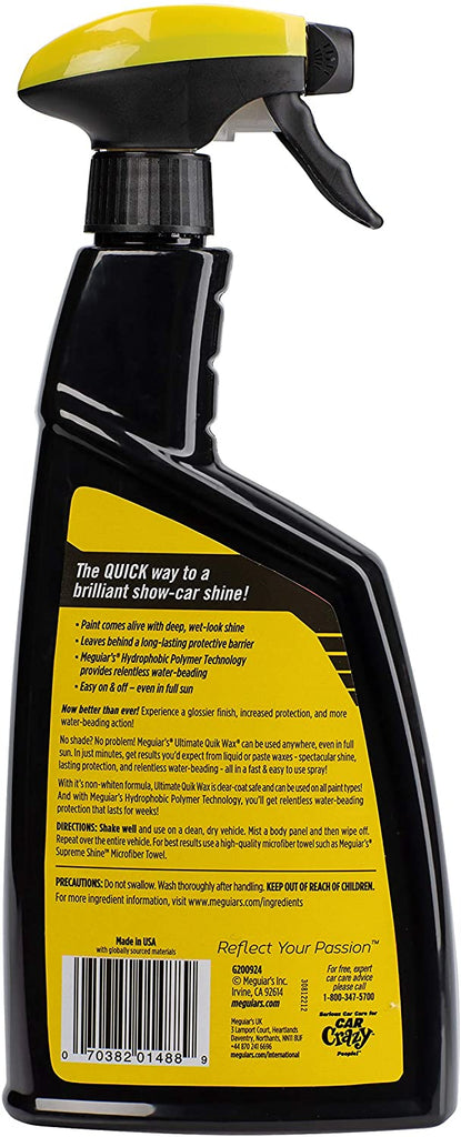 Meguiars Ultimate Hydrophobic Quik Quick Detailer Spray Wax Car